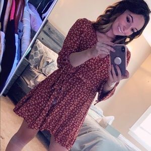 American Eagle midi flower print wrap dress